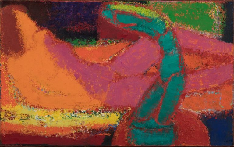 Petro Lebedynets, Wonan and sculpture, 1999, oil, canvas, 50x80
